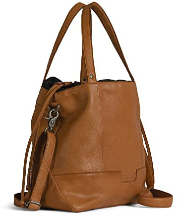 muud Lofoten handgefertigte Projekttasche aus Leder/Shopper Whisky