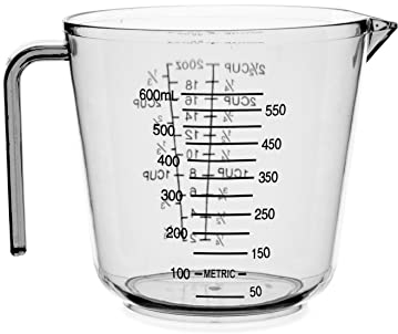 Unica Linea di PENTOLAME Antiaderente - Accessori per LA Cucina - STAMPI per Dolci da Forno - Effetto Pietra (CARAFFA Graduata 600 ML)