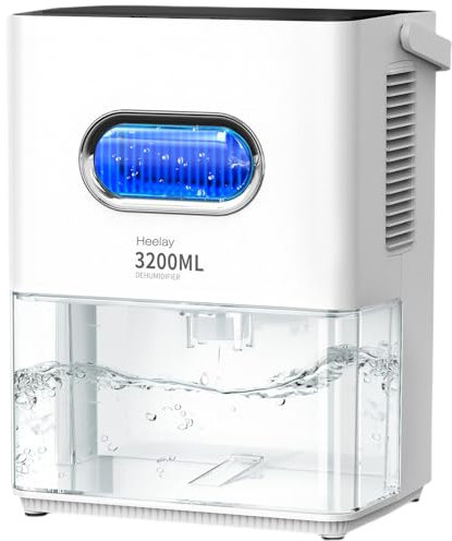 Luftentfeuchter 3200ML,Heelay Luftentfeuchter Elektrisch Entfeuchter Energiesparend,Tragbar,Ultra Leise,Auto Abschaltung,7 Farbiges Licht,Raumentfeuchter Dehumidifier für Schlafzimmer,Bad,Home