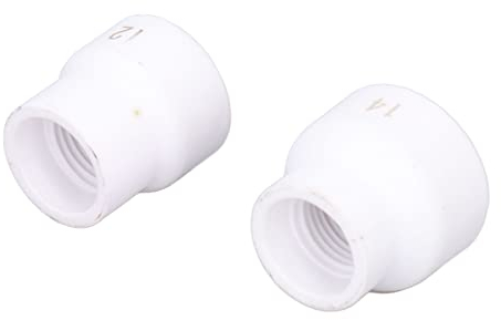 2 Pièces 12# 14# Tasse de Soudage Tig Buse en Céramique Ensemble D'accessoires Kit Pièces de Rechange pour le Soudage de la Porcelaine, équipement de Soudage Tig (Blanc)