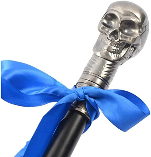 Spazierstock mit Totenkopf, silberfarbener, vernickelter Griff und Gehstock aus Holz, Gehstock aus Holz, nautischer Gehstock, antiker Stock für Männer und Frauen, ideal für Männer It's so Kind of You