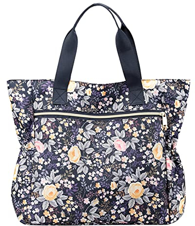 Luckywaqng Tragetasche für Damen, große, leichte Nylon-Schulterhandtaschen und Reise-Arbeitsgeldbörse Taschen Organizer Shopper (D, One Size)