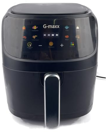 8L Air Fryer, Digital Display Family Sized, Low Cooking Costs, Healthy Eating, Stylish Black With Silver Finish