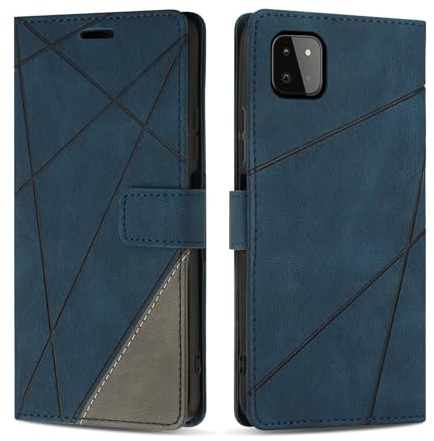SONWO Hülle für Samsung Galaxy A22 5G Hülle, Premium PU Leder Handyhülle Wallet Silikon Schutzhülle Klapphülle für Galaxy A22 5G, Blau