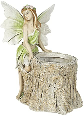 DIKACA Gartenfee-Statue aus Kunstharz einzigartige Blumentopf-Statue für die Inneneinrichtung Pflanzstil