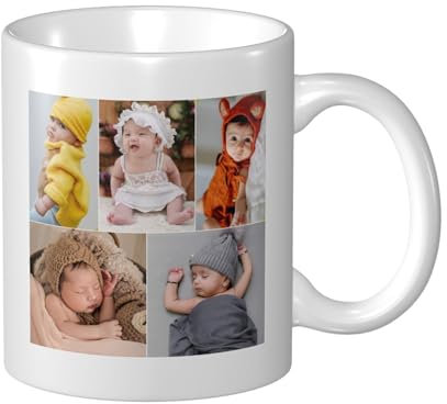 Photo Mugs Personalised Customised Coffee Cups with Name/Logo/Pictures Printed, Design Personalized Gifts for Couples Lovers Mother Father Birthdays Christmas Anniversary Valentine's Day