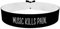 Music Kills Pain Stoffarmband - Englische Sprüche - Handgemacht - Verstellbar - Wasserfest - Minimalistisches Armband für Damen und Herren
