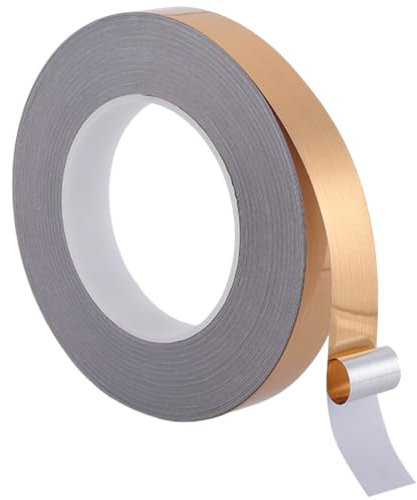 GORGECRAFT 50mX20mm Ruban Adhésif Doré pour Moulure Murale Décollez Collez Ruban de Finition Miroir Métallisé Flexible Bande Décorative Auto-Adhésive pour Armoire Plafond Carrelage Calfeutrage de Sol