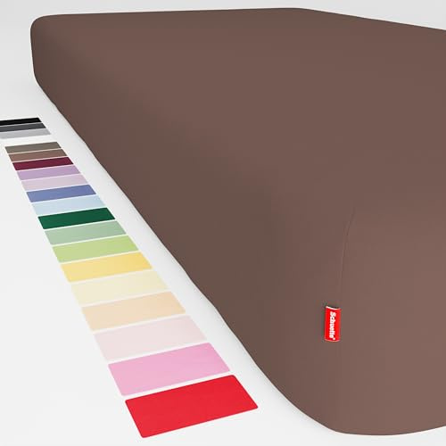 Schuette® Topper Spannbettlaken • 70x140 cm • Wow! Kollektion: Espresso Yourself (Braun) • 100% Superfluff Baumwolle, Blickdicht, Faltenfrei • mit Rundumgummi • Matratzenhöhe bis 15 cm