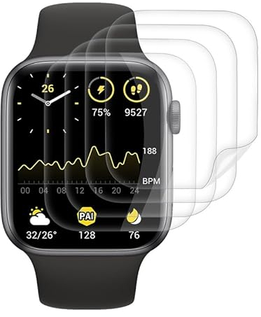 FOXZKISS für Apple Watch Series 6/5/4/SE 44mm Schutzfolie,4 Stück für Panzerglas Apple Watch Series 6/5/4/SE 44mm Panzerfolie, Displayfolie für Apple Watch Series 6/5/4/SE 44mm Schutzglas