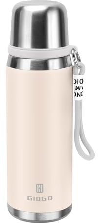 Stainless Steel Flask with Cup 700ml/23.6oz Vacuum Insulated Thermo Bottle Keep hot and Cold Water Bottles Coffee flasks.£¨Gradient White£©