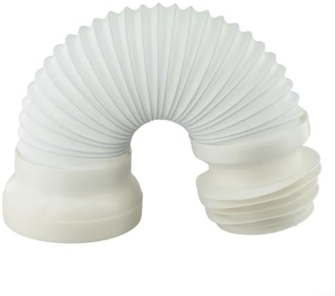 WC Pan Connector, White PVC Flexible WC Flexible Pan Connector Toilets Waste Long 250mm-500mm