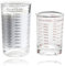 Set of 2 Measuring Cups, Small Measuring Cups, Glass, Measuring Cups, Measuring Cups 50 ml, Measuring Cups 10 ml - 120 ml, 8.5 x 5.6 cm Black Line and 8.2 x 5.5 cm Red Thread Measuring Cup