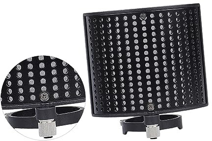 CIYODO U-shaped Soundproof Microphone Isolation Shield Dual Filter Design for Noise Reduction Compatible Microphones for Recording Studios Broadcasting and Video Black