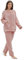 Friendumo Ensemble De Pyjama en Polaire Corail pour Femme - Vêtements de Nuit pour la Maison Pyjama Deux Pièces Doux pour Femme Haut à Manches Longues et Bas Chaud(Rose-XL)