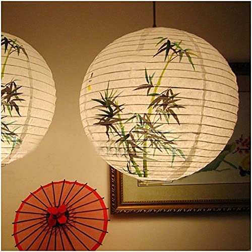 2 Teile/Satz 35 cm Papierlaternen Lampenschirm Papierlaterne Chinesischen Bambusmuster Lampenschirm Orientalischen Stil Licht Dekoration