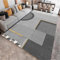 QGYFRE Kurzflor Teppich Auslegware Teppichboden Kinderzimmer Junge 160x250CM Grau Stilvoller und strapazierfähiger moderner Karierter