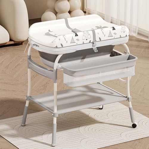 Baninni 2-en-1 Table à Langer avec Bain Ramona Gris