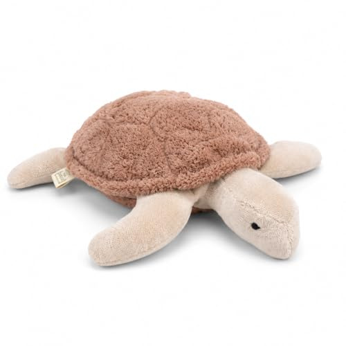 Senger Naturwelt Petite tortue en bois de rose - Compagnon douillet - Convient à partir de 3 mois - Peluche certifiée GOTS avec coussin chauffant amovible pour chauffer ou refroidir