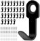 30 Pcs Ganchos Percheros de Pared, Colgadores Perchas Gancho Pared, Ganchos para Colgar Ropa, Llaves, Toallas, Bolsos, Albornoces, Dormitorios, Cocinas y Baños (Negros, Tamaño Mini)