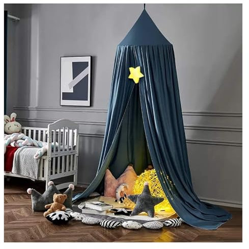 ZGHQHCDRH Moskitonetze, Betthimmel, Kuppel, Prinzessinnen-Motiv, for Aufhängen, Spielen, Lesen, Zelte for Kinderzimmer, Dekoration(Blue)