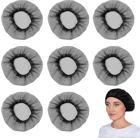 8 Stück Elastische Haarnetze Küche,schwarz kochmütze Einstellbar,Unisex | Elastische Haarnetze für Küche und Werkstatt, verstellbar unisex, Haarnetz zum Schlafen, wiederverwendbar und waschbar