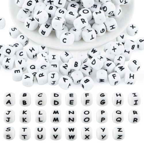 78 Perline in Silicone con Lettere Inglesi Dalla A alla Z Lettere per Braccialetti 12 * 12 mm Adatte per Perline, Creazione di Gioielli, Braccialetti, Collane, Portachiavi