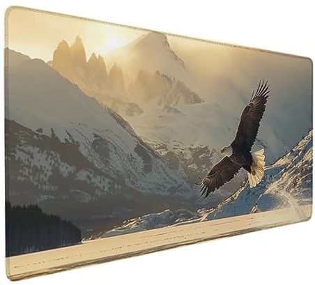 Alfombrilla Ratón XXL 600x300x3mm, White Alfombrilla Escritorio Base de Goma Antideslizante, Gaming Mouse Pad Superficie Suave, Mousepad Bordes Cosidos, PC Oficina Gaming Regalo, Paisaje 2-1792