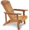 VonHaus Natural Adirondack Chair - Outdoor Fire Pit Chair for Garden, Terrace, Patio & Balcony - Water Resistant Acacia Hardwood Oiled Finish Garden Seat with Wide Armrests & Ergonomic Sloped Back