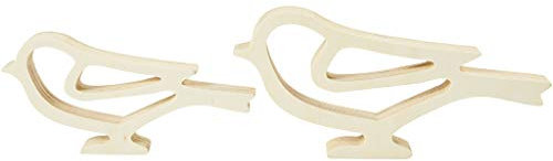 Holzvögel, H: 8+10 cm, L: 16,5+20,5 cm, Sperrholz, 2 Stück, Tiefe 2 cm