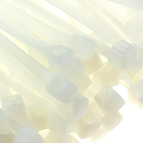 enTie Natural White Cable Ties 2.5mm x 80mm Nylon 66 UL Approved [100 Pack] [80mm x 2.5mm]