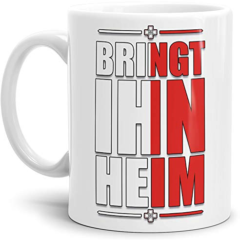Fan-Tasse Bring Ihn Heim Malta-Tasse Zum Fussball/Weltmeisterschaft/WM/Mug/Cup/Tor/Weiss