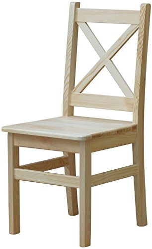 k koma Massivholz Kiefer Stuhl mit Kreuzrückenlehne - Neu, Kiefer lackiert, ideal für Esszimmer und Zuhause