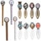 SUNNYCLUE 24 2-Farbiges Lineal Eulen-Lesezeichen-Anhänger-Set Mit 12 Metall-Cabochon-Lesezeichen Und 12 ovalen Runden Klarglas-Cabochon, Bleifrei Und Cadmium Frei