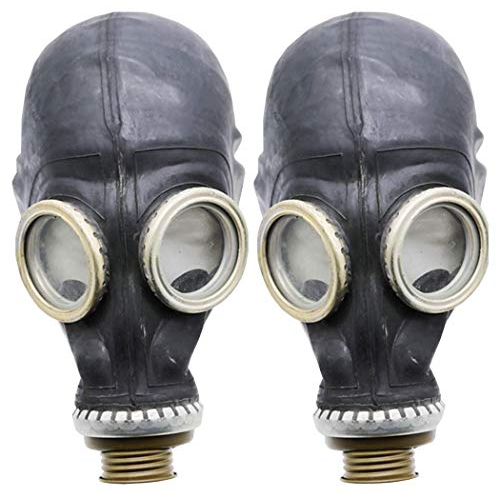 OldShop Gasmaske GP5 Set (2 Pack) - Sowjetische Militär Gasmaske Replica Sammlerstück Set W/Maske - authentischer Look & Verschiedene Größen (Medium, Schwarz)