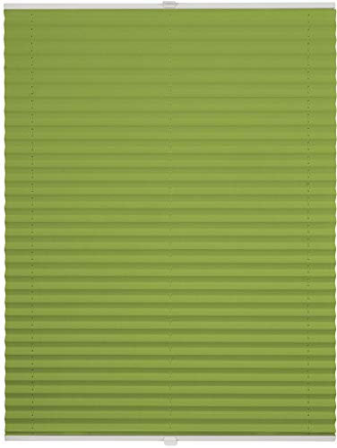 ondeco Plissee nach Maß für alle Fenster innen Montage in Glasleiste mit Spannschuh Sonnenschutz Rollo Sichtschutz Blickdicht Hellgrün B: 51-60 cm, H: 40-100 cm