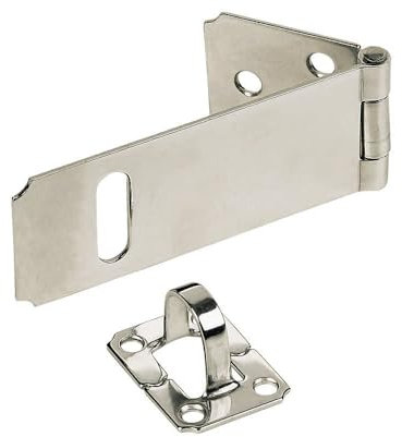 Hardware Solutions - Safety Hasp & Staple for Securing Outhouses, Garden & Shed Gate - Stainless Steel SS304 Grade - Marine Grade - 90mm (3.5) - Fixings Included