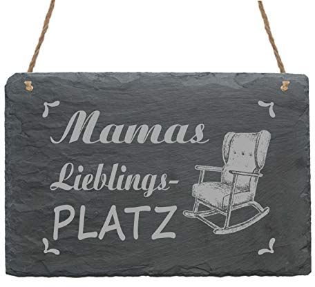 Schiefertafel Das ist Mamas Lieblingsplatz - Schild Schaukelstuhl