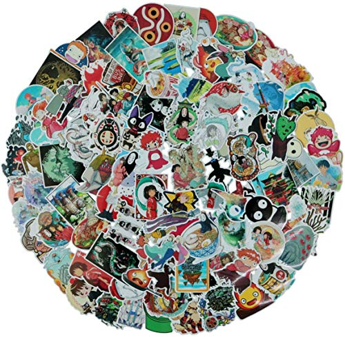 Hayao Miyazaki Stickers, 100 Stück Graffiti Decals, Wasserdicht Aufkleber, Cartoon Aufkleber, für Wasserflaschen, Laptop, Autos, Motorrad, Fahrrad, Skateboard, Gepäck, Kühlschrank, Auto-Styling