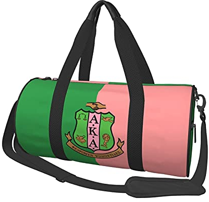Al-ph-a K_a-pp_a Al-p_ha 1908 AKA Sisterhood Leichter Faltbarer Seesack Turnbeutel für Herren Damen mit Innentasche Runde Reise Sport Taschen Training Handtasche 17,7 x 9 x 9 Zoll