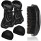 Furwabo 2 Stücke Silky Durags mit Elastischer Wave Cap und Wellenbürste Unisex,Nacht Schlaf Mütze DOO Rag Haarwellen Bürsten Kits, Strumpf Kompressions Kappen für 360 540 und 720 Wellen