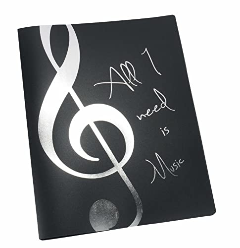 Ordner All I need is Music - schönes Geschenk für Musiker (silber)