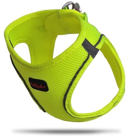 PetTagArt Air Mesh Step-In Hundegeschirr, Hundegeschirr Air Mesh extra leicht & weich in verschiedenen Größen (XS, Neon Gelb)