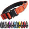 TSPRO Premium Hundehalsband mit Griff Dickes Verstellbares Taktisches Hundehalsband Schwere Ausführung Schnellverschluss Metallschnalle für Mittelgroße bis Große Hunde (Orange M)