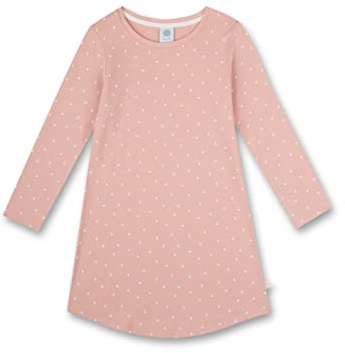 Sanetta Mädchen-Nachthemd Langarm rosa Punkte | Weich, atmungsaktiv & bequem. | Nachtwäsche Größe