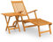 vidaXL Gartenliege mit Fußteil und Tisch Massivholz Akazie, Gartenmöbel, Gartenstuhl, Outdoor-Möbel, Sonnenliege, Gartentisch und -Stuhl