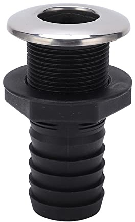 Tissting Borddurchlass Verschraubung mit Mutter 95mm 1-1/2 Zoll Schwarz | Nylon Entlüftung Anschluss Universelle Borddurchbruch Ablaufanschluss für Boote, Yachten, Marine