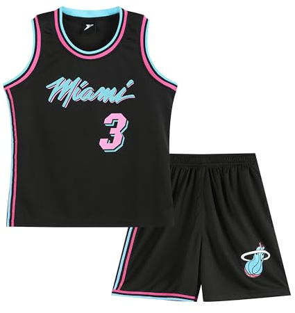 Huniam Jungen 2er-Set Basketball Trainings Ärmellos Trikot und Hose, Basketball Kleidung Kinder, Jungs Jersey (Schwarz, 9-11 Jahre)