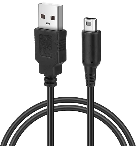 AXFEE Cable Carga para Nintendo 3DS, 1 Paquete de Cargador 3DS, Cable de Carga USB de 1.2 M, para Nintendo 3DS, Cable de Carga, para Nintendo Nintendo New 3DS XL/3DS XL/New 2DS XL/2DS/Dsi XL