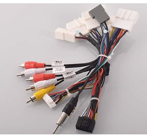 Toiumops Wiring Harness for Nissan Qashqai Xtrail Tiida Bluebird, 16pin for Android Car Radio Stereo Wiring Harness Cable Adapter